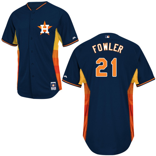 Dexter Fowler #21 MLB Jersey-Houston Astros Men's Authentic 2014 Cool Base BP Navy Baseball Jersey